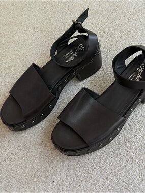 Seychelles Black Studded Platform Sandals